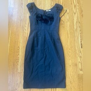 Rebecca Taylor Bkack Dress with Floral Details